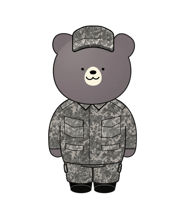 군돌이 캐릭터 — 군복 차림