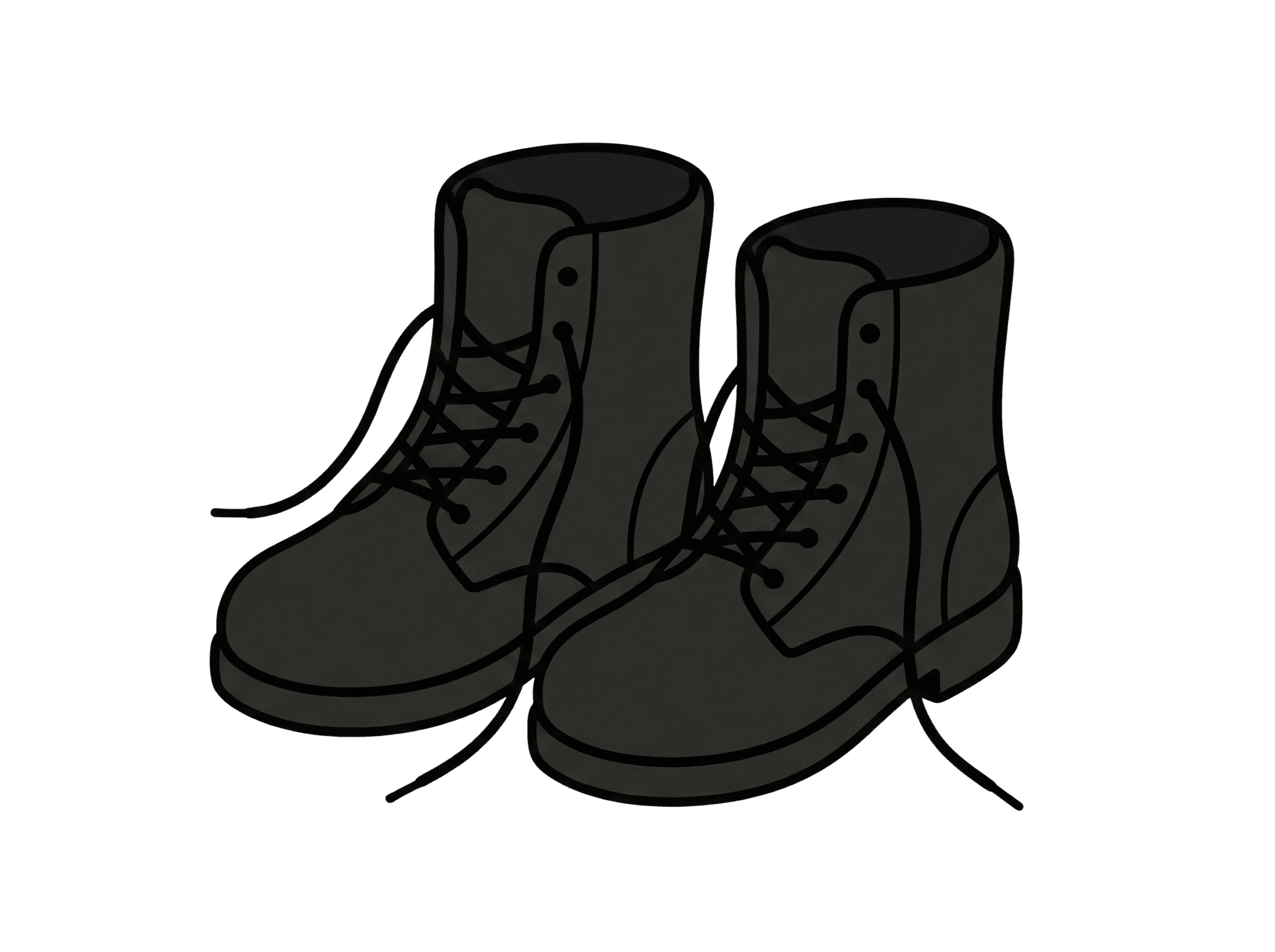 나란히 놓인 군화 한 켤레