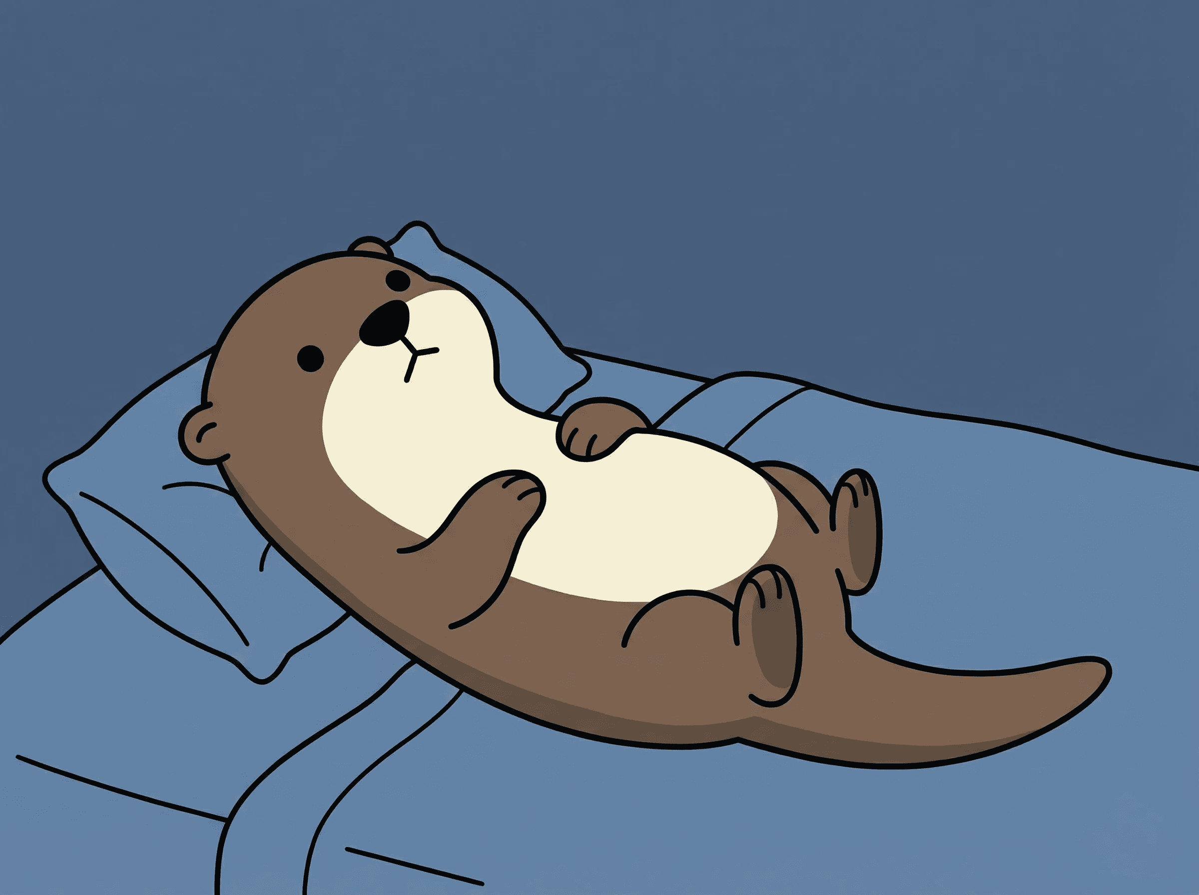 밤에 누워 천장을 바라보는 수돌이